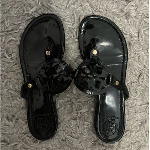 Tory Burch, Miller patent sandal, black, size 8